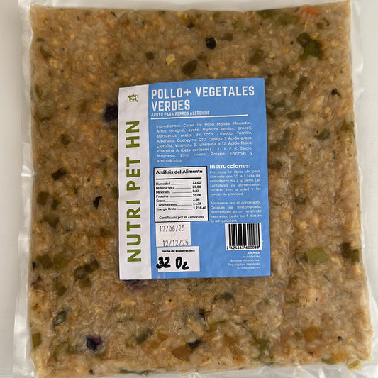 Pollo + Vegetales Verdes (32 oz)