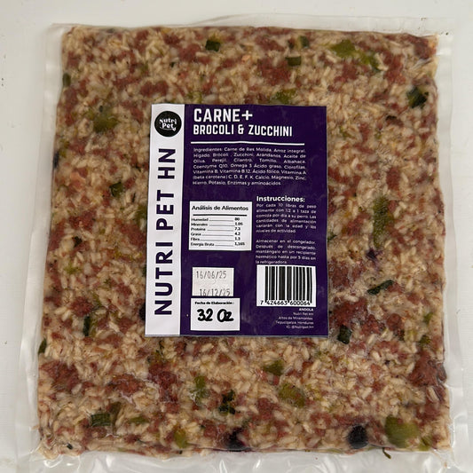 Carne + Brócoli & Zucchini (32 oz)