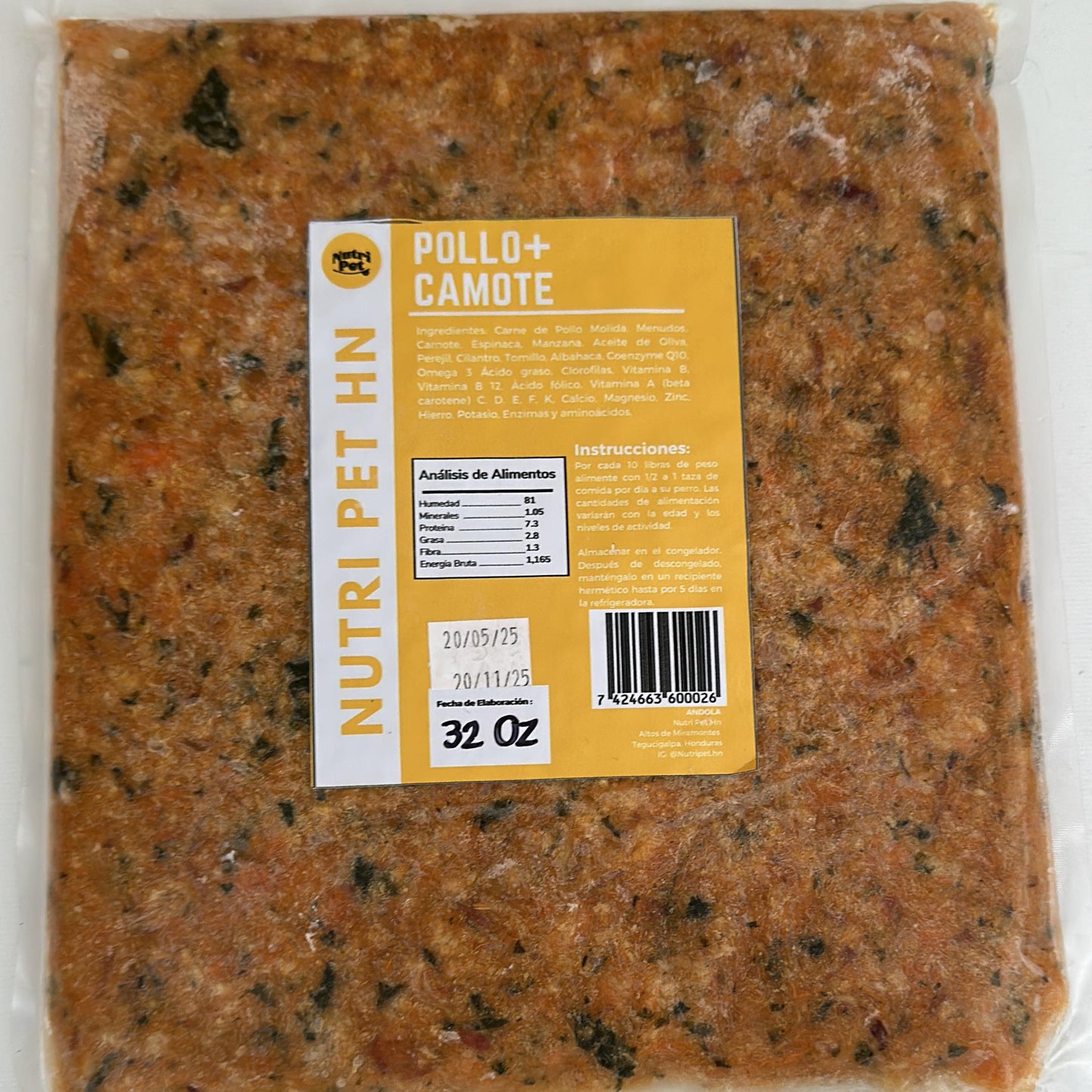 Camote + Pollo (32 oz)